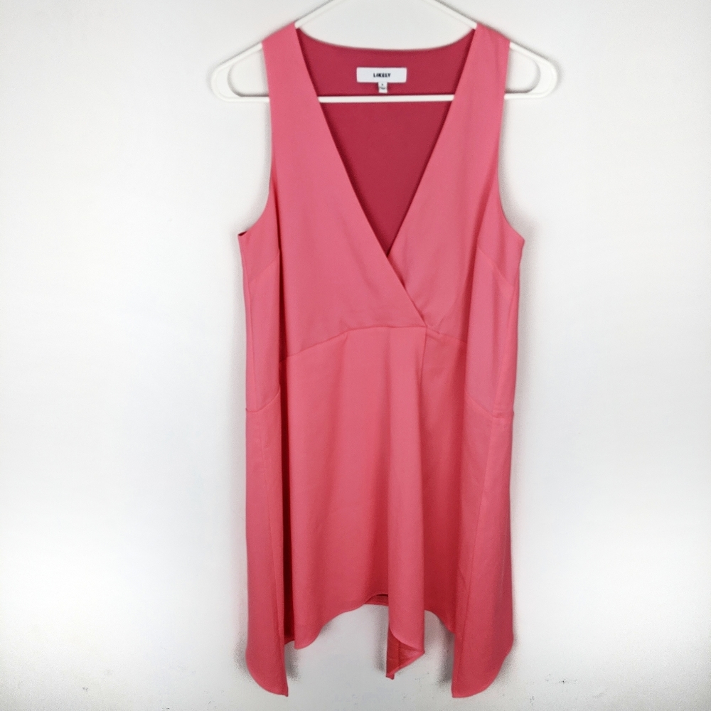 Likely Revolve V-Neck Mini Drape Dress Cor…